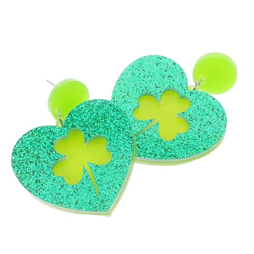 CLISPEED Shamrock Ohrringe Grün Hohl Baumelnd Glückssymbol für Frauen Karneval Party Irisches Festival Schmuck von CLISPEED