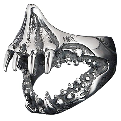 CLISPEED Shark Ring Herren Titanstahl Cooler Modering Geformt Langlebig Für Alltag Party Halloween Cosplay von CLISPEED