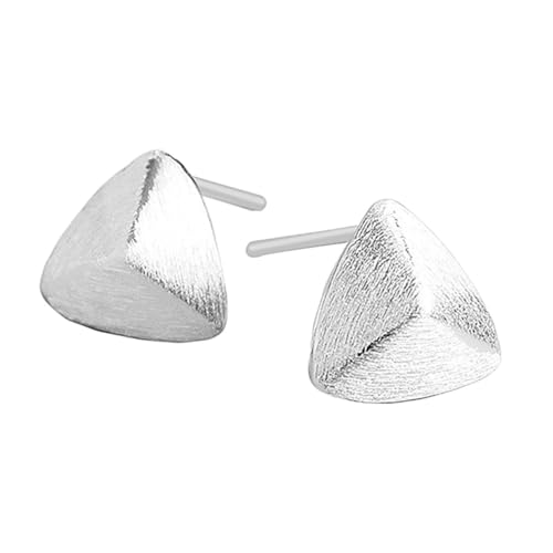 CLISPEED Silber Ohrstecker Damen Geometrische Dreieck Ohrringe Minimalistisch Mattiertes Design Hypoallergen Schmuck für Alltag und Geschenk von CLISPEED