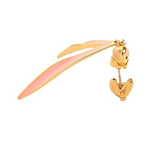 CLISPEED Silber Ohrstecker Damen Single Ohrring Süßer Hase Emaille Ohrhänger Kreativer Ohrschmuck für Frauen Mädchen Alltag Party von CLISPEED