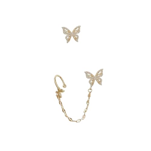 CLISPEED Silber Schmetterling Ohrstecker Strass Asymmetrischer Ohrknochen Clip Damen Kreativer Schmuck Ohrclips Hautfreundlich Komfortabel CLISPEED Silber Schmetterling Ohrstecker Strass Asymmetrischer Ohrknochen Clip Damen Kreativer Schmuck Ohrclips Hautfreundlich Komfortabel von CLISPEED
