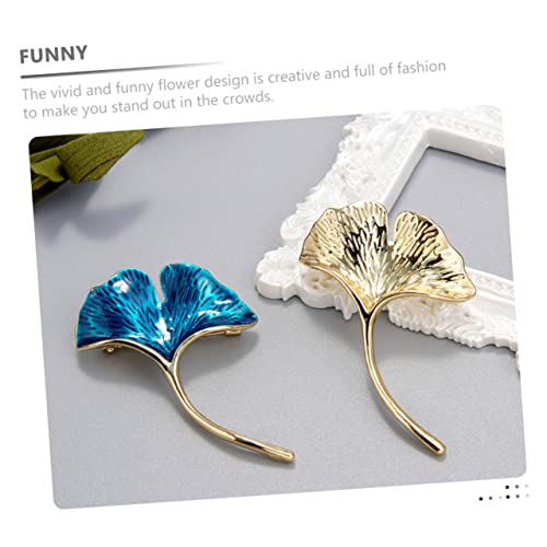 CLISPEED Silberne Ginkgo Brosche Anstecknadel für Damen Kleidung Vintage Stil Lapel Pin als Schal und Mantel Schmuck Accessoire von CLISPEED