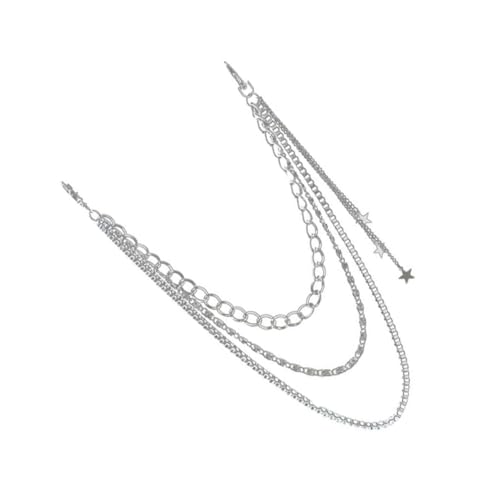 CLISPEED Silberne Hosenkette aus Mehrlagiger Legierung mit Stern Deko Langlebige Punk Style Kette für und Lange Hosen Modisches Accessoire für Damen und Herren von CLISPEED