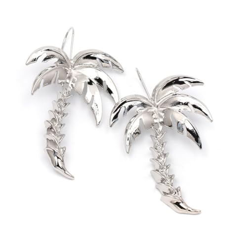 CLISPEED Silberne Kokosnussbaum ohrringe Damen Baumelnde Eardrop Ohraccessoires Casual Party Schmuck Stilvoller Ohrschmuck für Frauen Mädchen von CLISPEED