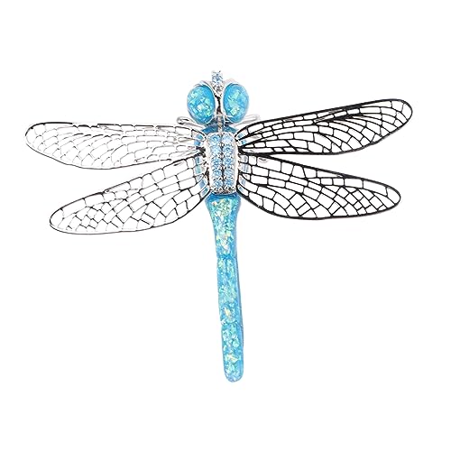 CLISPEED Silberne Libellen Brosche mit Zirkonia Modisches Damen Accessoire Eleganter Anstecker für Kleidung Schal und Taschen Stilvolles zu Geburtstag Muttertag Weihnachten von CLISPEED