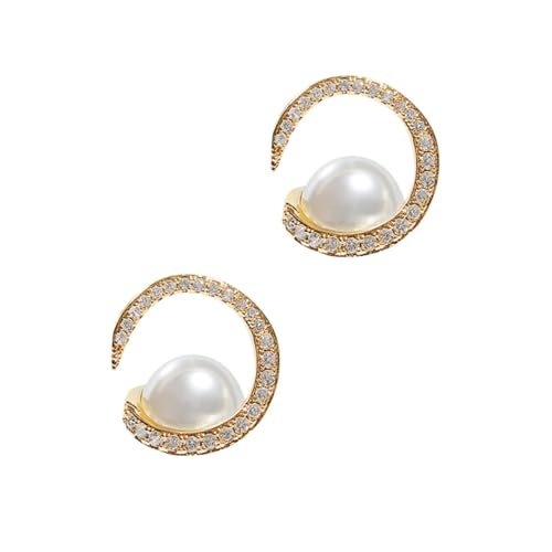 CLISPEED Silberne Perlenohrringe Damen Stilvolle Ohrstecker mit Zartem Design Langlebige Legierung und Silbernadel Ohrschmuck für Alltag und Besondere Anlässe als von CLISPEED