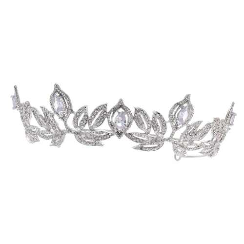 CLISPEED Silberne Strasskrone Braut Haarschmuck Funkelndes Diadem mit Verziert Stirnband für Hochzeit Geburtstag Party und Festliche Anlässe Damen und Mädchen Geeignet von CLISPEED