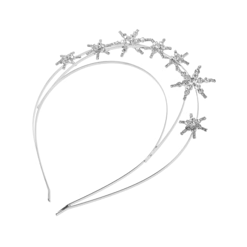 CLISPEED Silbernes Sternen haarband Damen Kristall Tiara Wasserfall Strass Haarschmuck Party Schmuck Accessoire Elegant Leicht und Glänzend von CLISPEED