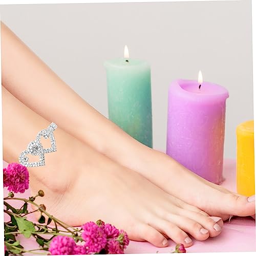CLISPEED Silbernes Verstellbares Fußkettchen mit Strandschmuck Fußkette für Damen Funkelnde Vollbesetzte Fußkette Eleganter Fußschmuck für Alltag und Urlaub von CLISPEED