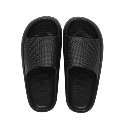 CLISPEED Sommerliche Unisex Hausschuhe Leichtgewichtige EVA Slippers mit Rutschfester Sohle Peep Toe Design Modisch für Zuhause und Hotel Komfortable Indoor Couple Slippers Schwarz von CLISPEED