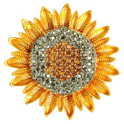 CLISPEED Sonnenblume Brosche Damen Anstecknadel Strass Blume Schmuck Mode Accessoire für Hochzeiten Bankette und Partys von CLISPEED