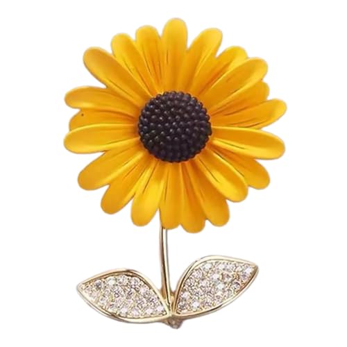 CLISPEED Sonnenblume Brosche aus Fein Polierte Anstecknadel für Damen Modisches Schmuckaccessoire für Kleid Schal Anzug Stilvolle Dekoration für Party und Alltag von CLISPEED