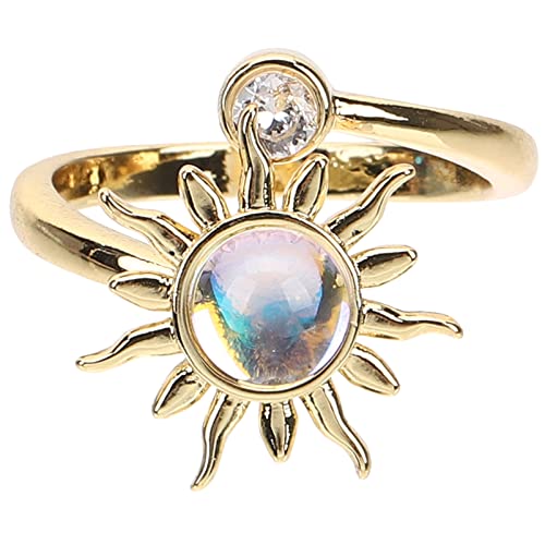 CLISPEED Verstellbarer Sonnenblumen-fidget-ring Für Frauen Minimalistischer Und Stilvoller Schmuck Für Damen Langlebig Und Bequem Geeignet Für Verschiedene Altersgruppen von CLISPEED
