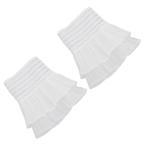 CLISPEED Spitzenmanschetten aus Abnehmbarer Spitze Verstellbare Fake Lace für Damen Netzspitzen Ärmelmanschetten als Kleiderdekoration Passend für Hochzeiten und Festliche Anlässe von CLISPEED