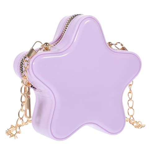 CLISPEED Star Umhängetasche Mädchen Kleine Kettenhandtasche mit Sternmotiv PVC Alloy Material Sommer Crossbody Bag Damen Elegant Schultertasche für Alltag Essentials von CLISPEED