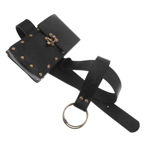 CLISPEED Steampunk Renaissance Gürteltasche aus Robustem Material Vielseitige Mittelalter Tasche für Cosplay Sport und Alltag Stilvolle Bauchtasche für Damen und Herren Schwarzes von CLISPEED