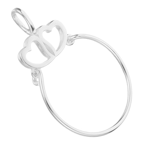 CLISPEED Sterling Silber Charm Holder Anhänger Doppelherz Design Schmuckanhänger für Halskette und Ring Verschleißfest Flexibles Tragen Geschenk für Damen und Festivals von CLISPEED