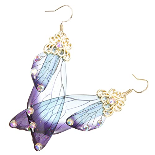 CLISPEED Sterling Silber Ohrhänger Schmetterlingsflügel Hängend Damen Ohrringe Farbverlauf Modisch Leicht Elegant Für Alltag und Party von CLISPEED
