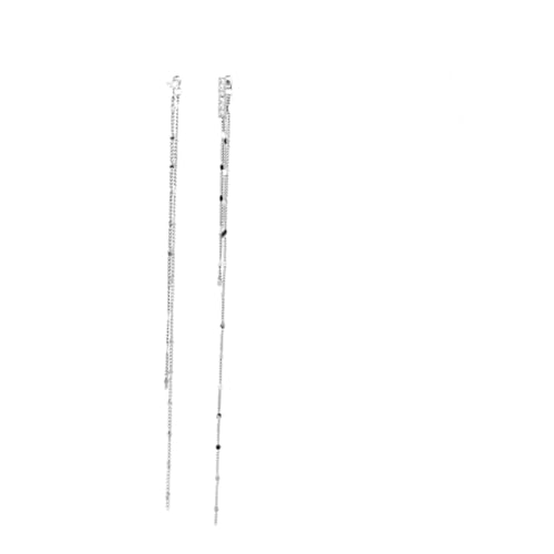 CLISPEED Sterling Silber Ohrhaken Ohrringe Damen Asymmetrisch Lange Tassel Ohrschmuck Modisch Leicht Für Frauen Alltag und Party von CLISPEED