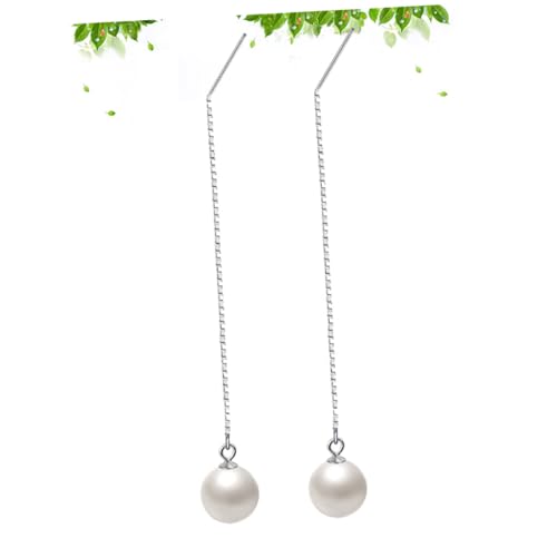 CLISPEED Sterling Silber Perlen Ohrringe Damen Quaste Tropfen Elegant Schmuck Für Alltag von CLISPEED