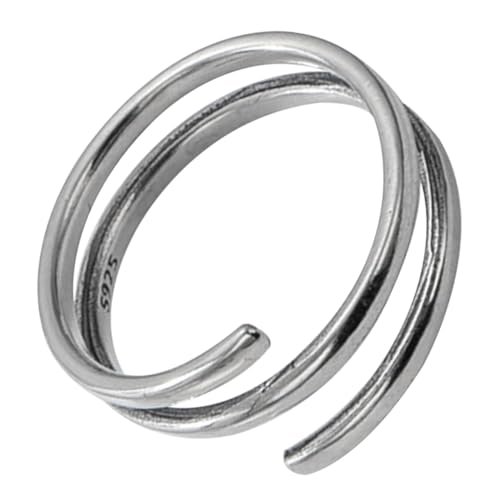 CLISPEED Sterling Silber Verstellbarer Damenring Modischer Offener Fingerring Eleganter Schmuck für Hochzeit Verlobung und Alltag Hautfreundlich Vielseitig Tragbar für Frauen von CLISPEED