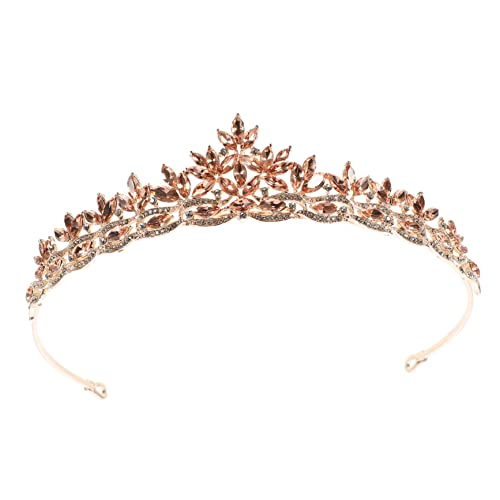CLISPEED Stirnband mit Kristallkrone Hochzeit Mädchen Party Brautjungfern Haarzubehör Königin Haarband Kopfschmuck für die Braut Strass Tiara Kopfbedeckung Prom -Stirnbänder Legierung von CLISPEED