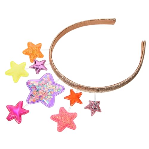 CLISPEED Stirnband mit Pailletten Sternen Cartoon Haarreifen Festliches Kopfschmuck für Geburtstagsfeiern Fasching Bühnenauftritte Modisches Accessoire für Mädchen von CLISPEED