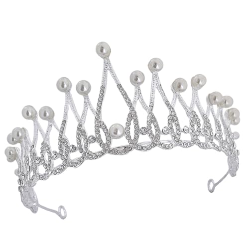 CLISPEED Strahlende Tiara Krone für Braut und Geburtstag Silbernes Bridal Headpiece mit Funkelndem Strass Leichtes Komfortables Hochzeits und Partyaccessoire für Frauen von CLISPEED