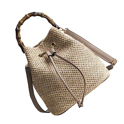CLISPEED Strandtasche Damen Eimer Umhängetasche Leicht Geflochtene Crossbody Bag Sommer Handtasche Schultertasche Für Alltag Party Strand Shopping von CLISPEED