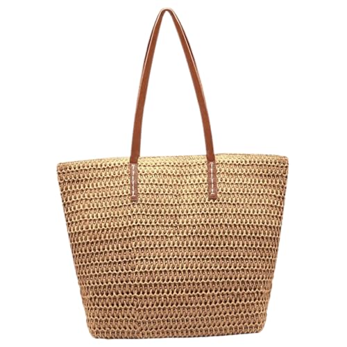 CLISPEED Strandtasche Damen Strohtasche Geflochtene Woven Tote Bag Sommer Handtasche Für Strand Urlaub Alltag von CLISPEED