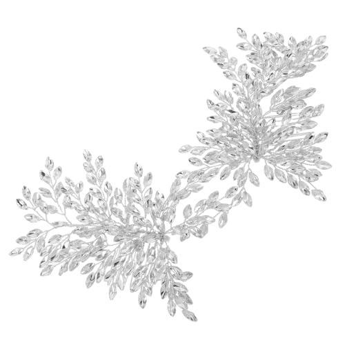 CLISPEED Strass Braut Haarkamm Handgefertigt mit Doppelreihigen Strass-steinen Sicherer Halt und Leichtes Tragen Eleganter Hochzeits-kopfschmuck für Frauen und Bräute von CLISPEED