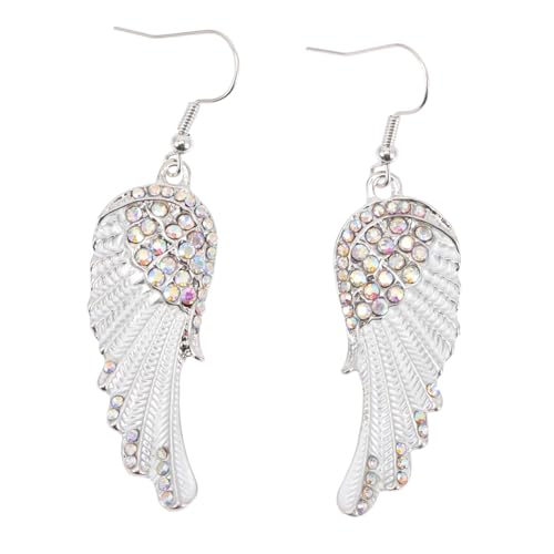 CLISPEED Strass Flügel Ohrringe Damen Tropfen Ohrhänger mit Wasserklarem Schmuck für Alltag Party Geschenkidee für Freundin Ehefrau Mutter Tochter von CLISPEED