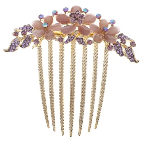 CLISPEED Strass Haarkamm Braut Haarschmuck mit Sonnenblumen Design für Frauen Seitlicher Haarkamm für Schwarzes Haar Eleganter Haarstyling Schmuck für Hochzeit Fest Party von CLISPEED