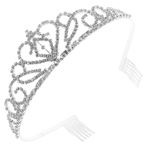 CLISPEED Strass Haarschmuck für Frauen Brautkrone mit Kamm Glitzernde Tiara für Hochzeit Geburtstag Party Eleganter Brautschmuck Silbernes Design von CLISPEED