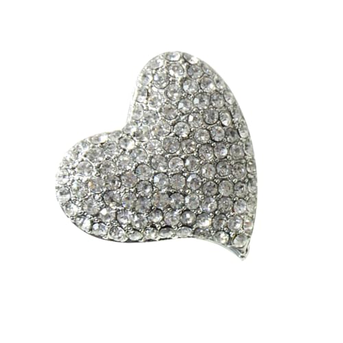 CLISPEED Strass Herz Brosche Damen Lovely Brooch mit Dekorativem Strassbesatz Niedliche Herzförmige Anstecknadel für Kleidung Taschen Hüte Modischer Modeschmuck für Frauen und Geschenke von CLISPEED