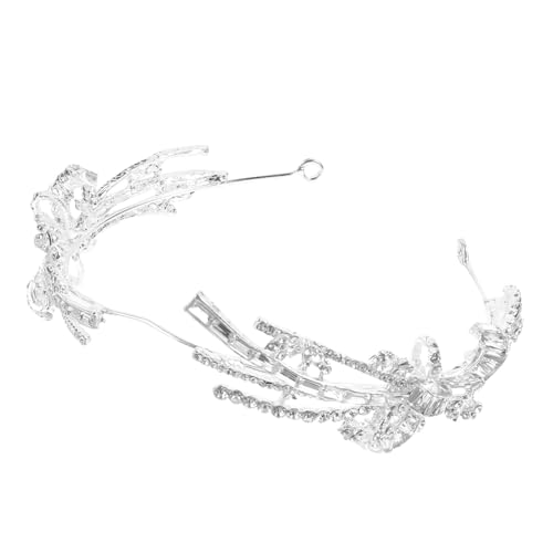 CLISPEED Strass Kristallkrone Haarschmuck für Braut Mädchen Silbernes Diadem Stirnband mit Funkelnden Wassersteinen Leichter Hochzeitsschmuck für Party Geburtstag und Festliche Anlässe von CLISPEED