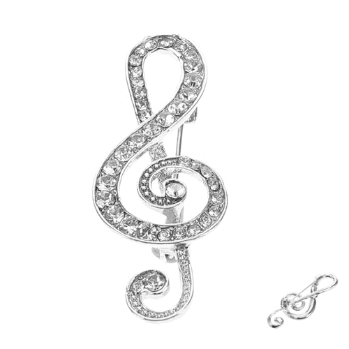 CLISPEED Brosche Mit Musikmotiv Aus Legierung Anstecknadel Mit Musiknoten Und Strasssteinen Modische Hemdnadel Für Damen Und Herren Passend Zu Anzügen Und Hemden Für Hochzeiten Und Formelle von CLISPEED