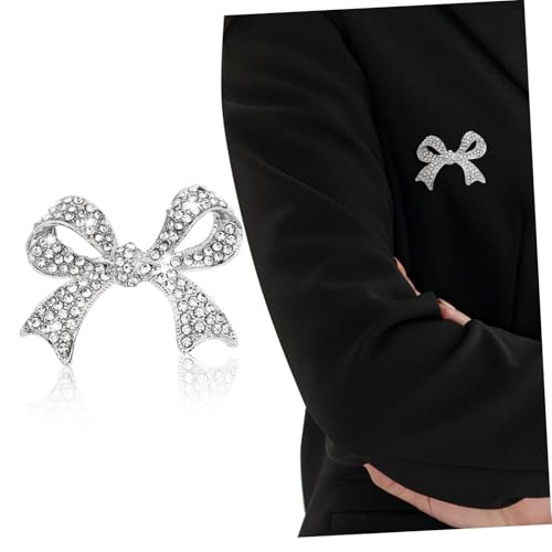 CLISPEED Strass Schleifenbrosche aus Langlebiger Legierung Funkelnder Schmuck für Damen Vielseitig Tragbar an Kleidern und Jacken Festliche Anstecknadel für Hochzeit Party und Geburtstag von CLISPEED