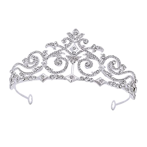 CLISPEED Strass Tiara Krone Damen Hochzeit Haarschmuck Brautdiadem mit Funkelnden Kristallen Leichtes und Langlebiges Design Elegant für Hochzeit Party Fotoshootings Braut Accessoire von CLISPEED