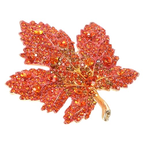 CLISPEED Strassbesetzte Vintage Brosche mit Ahornblatt Design Kleidung Anstecknadel Robust und Vielseitig Eleganter Schmuck für Damen Passend zu Anzügen und Mänteln von CLISPEED