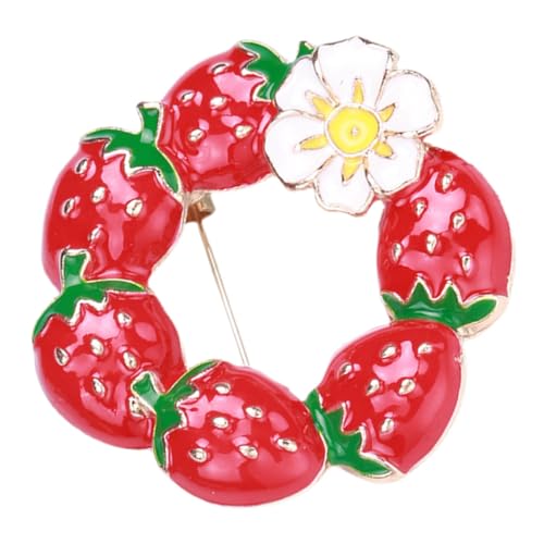 CLISPEED Strawberry Brosche Damen Anstecknadel aus Robustem Legierungs Material Kleidungspinnadel für Jacken Schals und Rucksäcke Langlebige Pin Brosche als für Frauen von CLISPEED