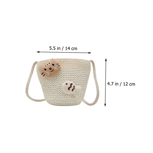 CLISPEED Stroh Umhängetasche Mädchen Strandtasche Leichtes Langlebiges Material Niedliches Design für Alltag Party Shopping Outdoor Geeignet von CLISPEED