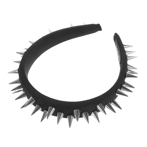 CLISPEED Studded Headband Schwarz mit Nieten Rutschfester Punk Haarreifen für Damen Vielseitiger Haarschmuck für Festivals Partys und Alltag von CLISPEED