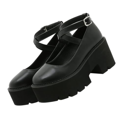 CLISPEED Stylische Damen Plateau Sandalen Sommer Schuhe Schwarz Atmungsaktive Rutschfeste Wedges Bequeme Freizeit Schuhe für Shopping und Party von CLISPEED