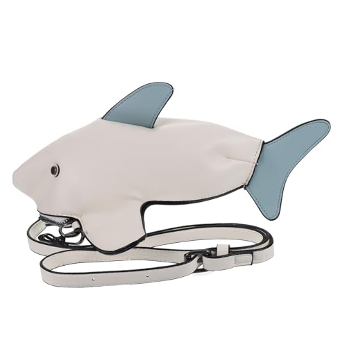 CLISPEED Stylische Damen Schultertasche PU Cartoon Meeresbewohner Design Crossbody Bag Weiß Großer Stauraum Modisch und Komfortabel für Alltag und Freizeit von CLISPEED