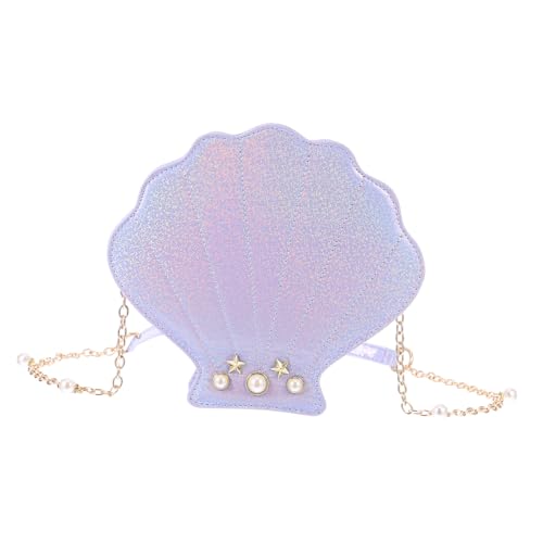 CLISPEED Stylische Damen Umhängetasche mit Kettenriemen Modische Schultertasche in Glänzendem Violett Leichte Kleine Tasche für Alltag Reisen und Shopping Attraktives Design Kompakt und von CLISPEED