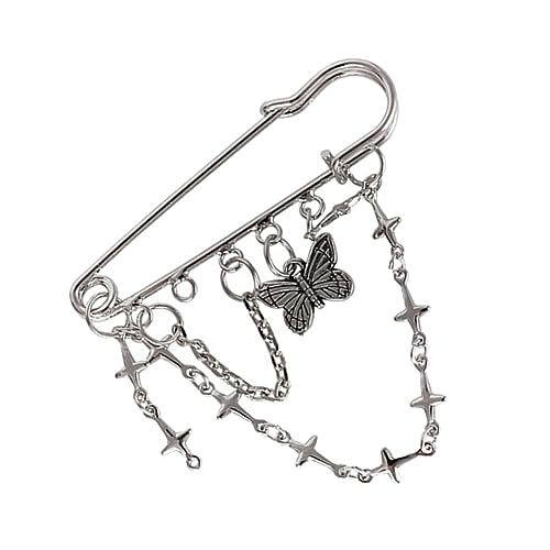 CLISPEED Stylische Hip Hop Brosche mit Schmetterlings und Kreuz Design Modisches Accessoire für Damen und Herren Vielseitiger Anstecker für Kleidung Taschen Hüte und Partys Trendiger von CLISPEED