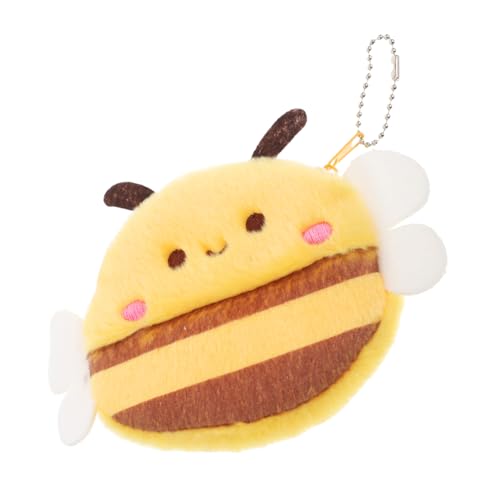 CLISPEED Süße Plüsch Münzgeldbörse Mini Bienen Design Schlüsselanhänger und Aufbewahrung für Münzen Kopfhörer Lippenstift und Schlüssel Geburtstagsgeschenk von CLISPEED