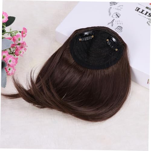 CLISPEED Synthetische Clip in Stirnfransen Haarverlängerung Verstellbar Natürlicher Look Hitzebeständig Komfortabel für Frauen und Mädchen Geeignet für Alltag Party Cosplay von CLISPEED
