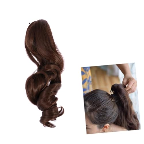 CLISPEED Synthetische Lange Lockige Haarklammer Ponytail Extension für Damen Großer Volumenwellen Haarclip mit Kralle Passend Sicherer Griff Natürlich Wirkendes Haarteil von CLISPEED